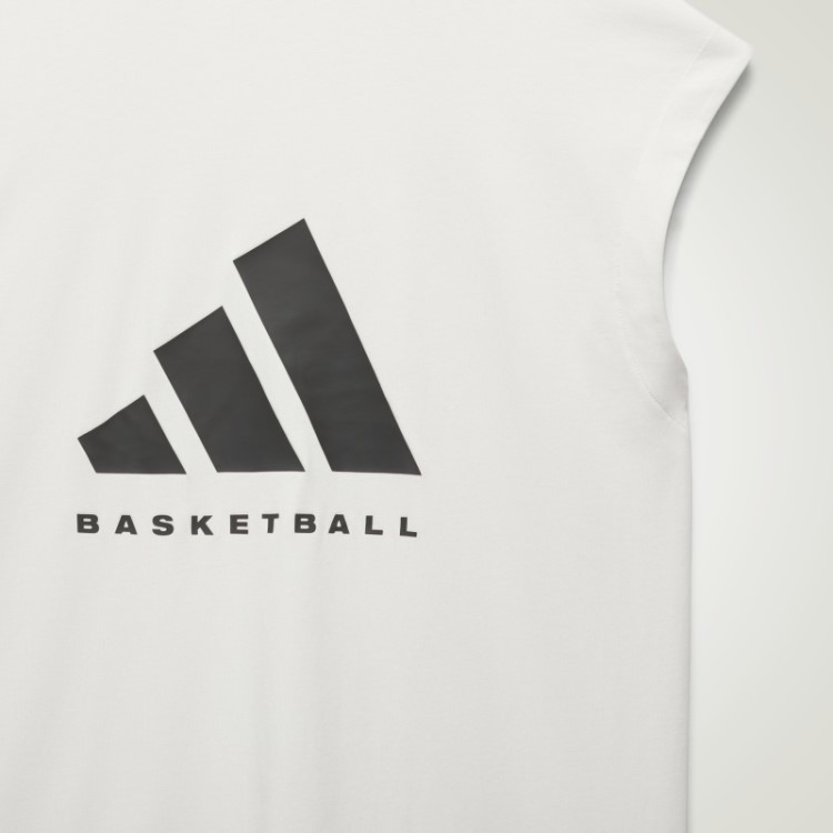 Camiseta Branca Sem Mangas De Basquete Adidas