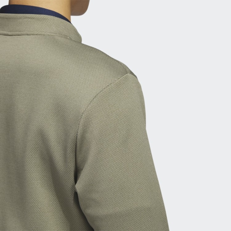 Pulôver De Golfe Com Microponto Verde-oliva E Zíper 1/4 Adidas