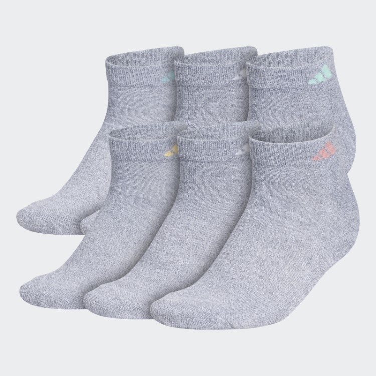 Meias Atléticas De Corte Baixo 6 Pares Cinza Médio Adidas