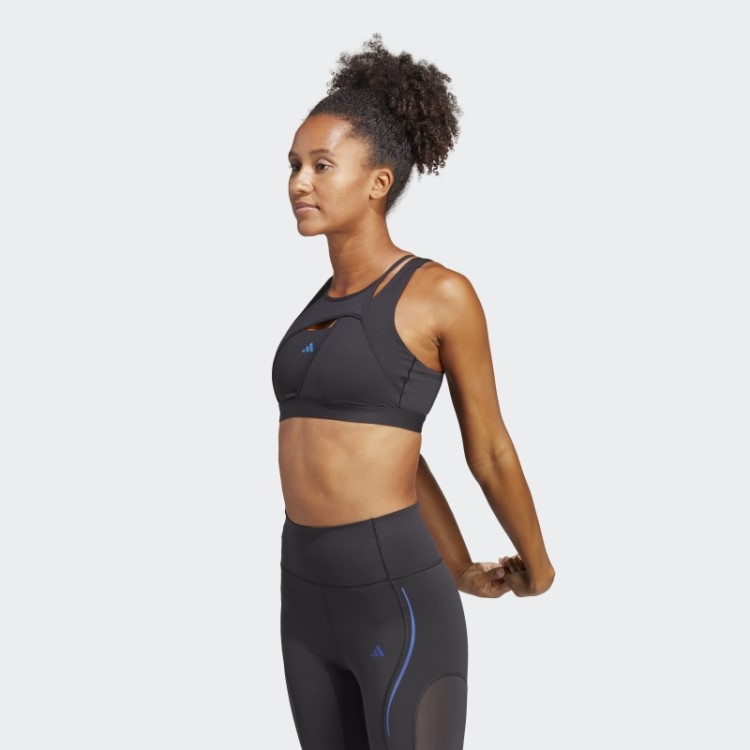 Sutiã De Suporte Médio Preto Adidas Powerimpact Luxe