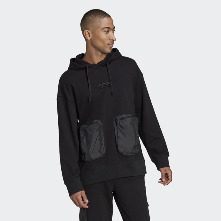 Adidas Preto R.y.v. Moletom Com Capuz Solto