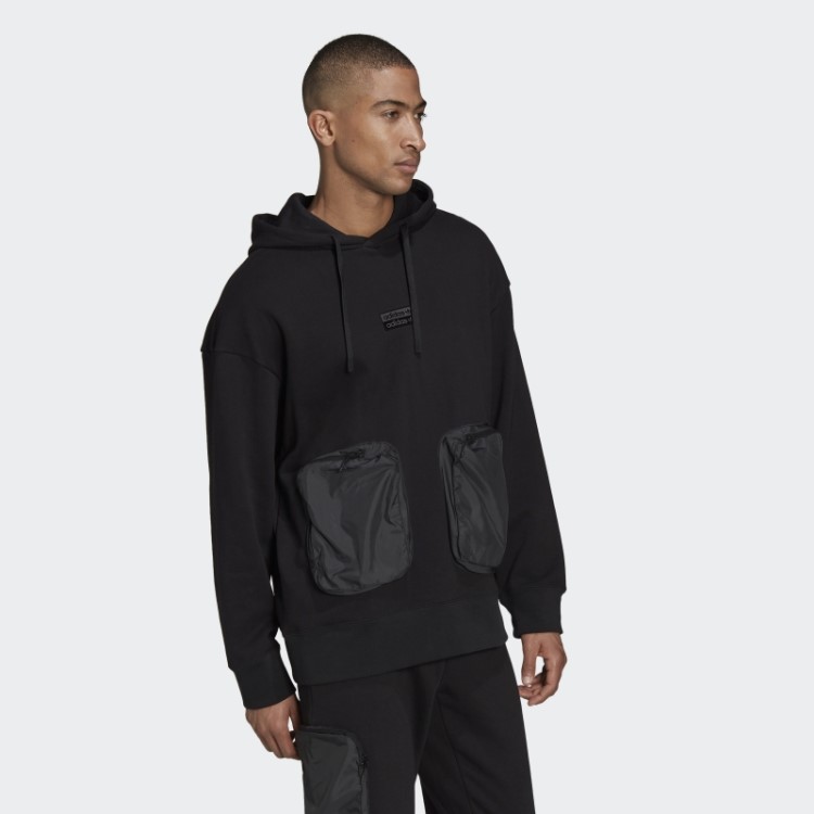 Adidas Preto R.y.v. Moletom Com Capuz Solto