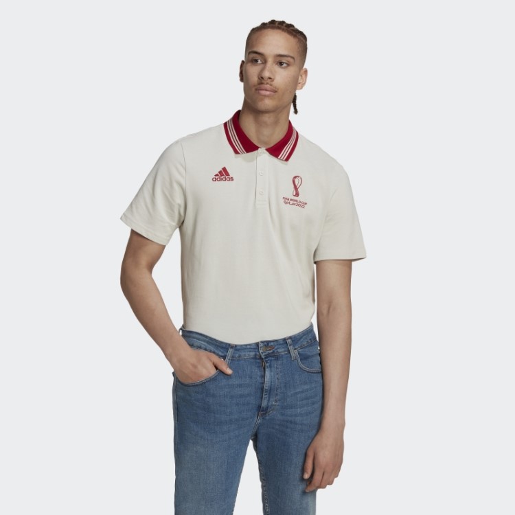 Adidas Fifa World Cup 2022 Camisa Polo Emblema Oficial Talco