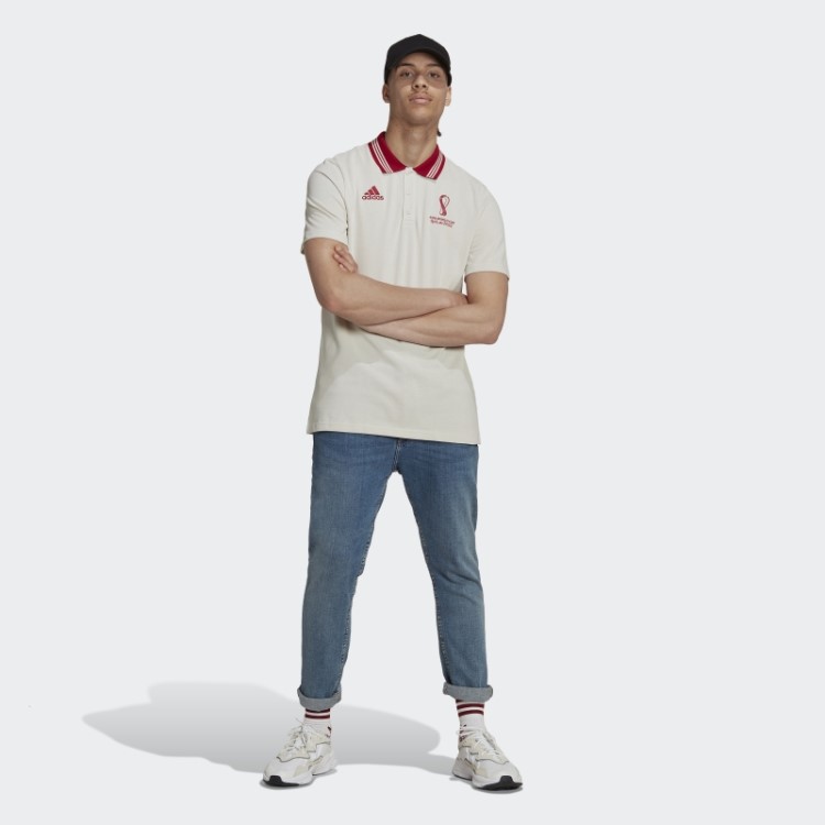 Adidas Fifa World Cup 2022 Camisa Polo Emblema Oficial Talco