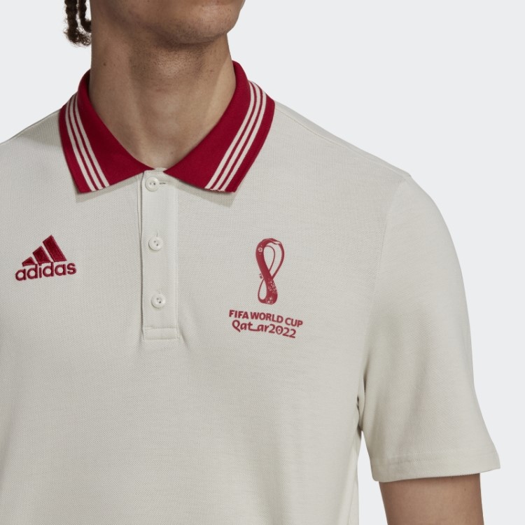 Adidas Fifa World Cup 2022 Camisa Polo Emblema Oficial Talco