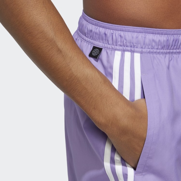 Short De Natação Clx Com As Três Listras Violeta Adidas