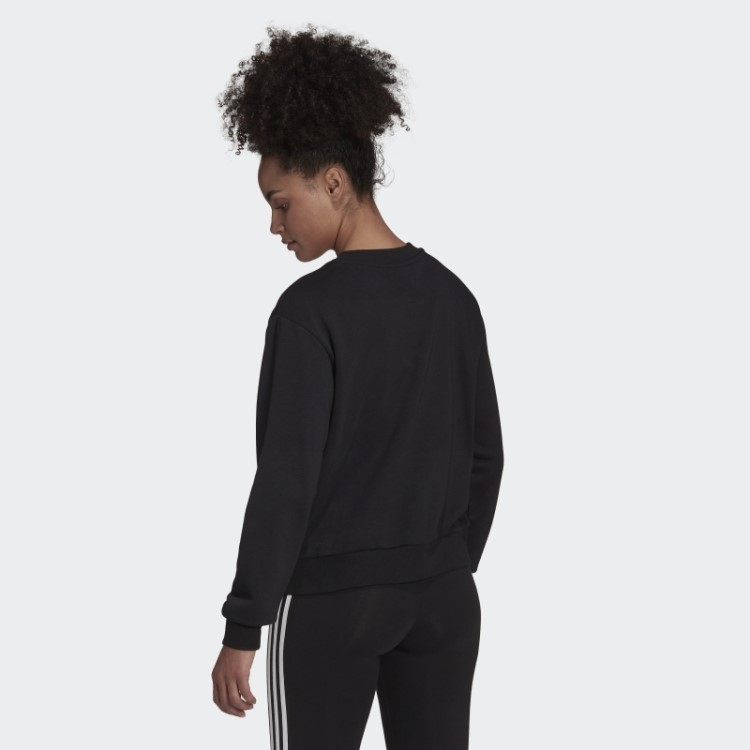 Moletom Solto Com Logo Preto Essencial Adidas