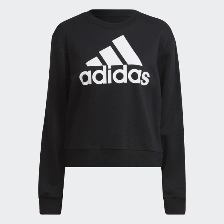 Moletom Solto Com Logo Preto Essencial Adidas