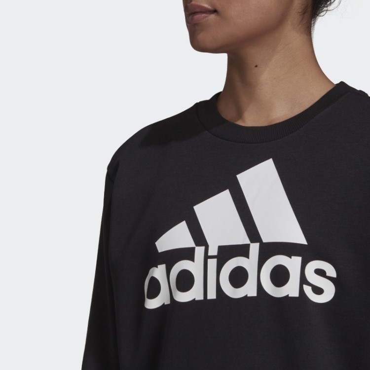 Moletom Solto Com Logo Preto Essencial Adidas