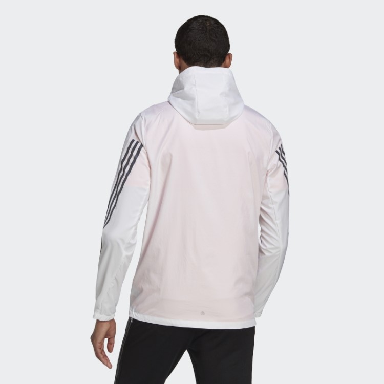 Jaqueta Branca Adidas Run Icons Com As Três Listras