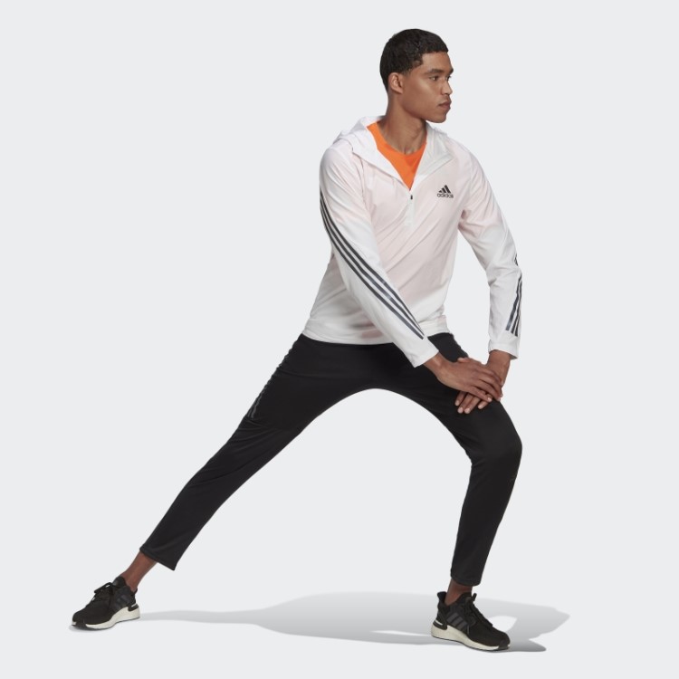 Jaqueta Branca Adidas Run Icons Com As Três Listras