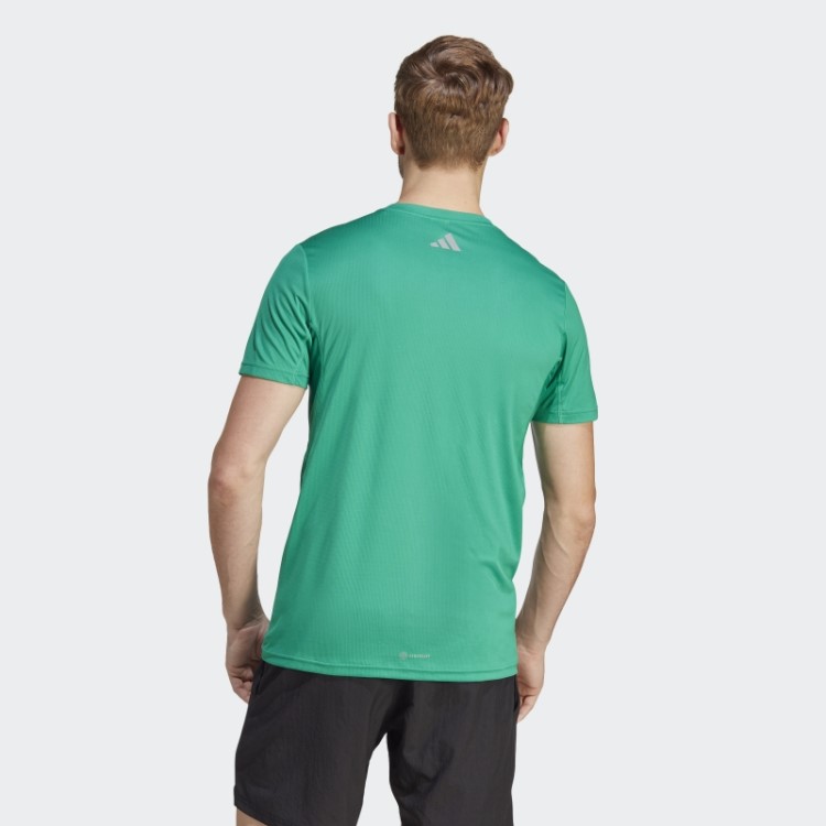 Camiseta Verde Adidas Run Icons 3 Bar Logo