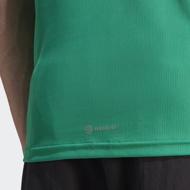 Camiseta Verde Adidas Run Icons 3 Bar Logo