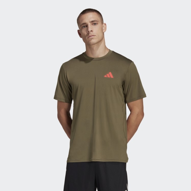Camiseta De Treino Stretch Sazonal Adidas Train Essentials Verde-oliva