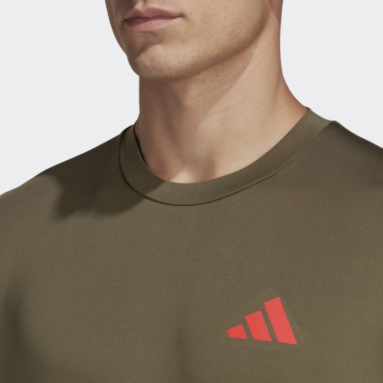 Camiseta De Treino Stretch Sazonal Adidas Train Essentials Verde-oliva