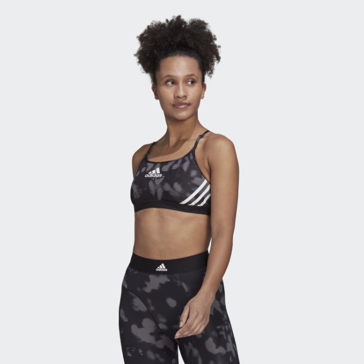 Sutiã Com Estampa Hyperglam Adidas Aeroreact Light-support Cinza