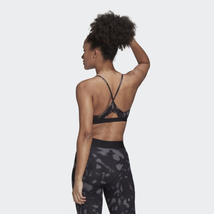 Sutiã Com Estampa Hyperglam Adidas Aeroreact Light-support Cinza