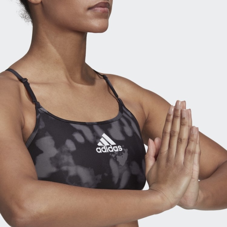 Sutiã Com Estampa Hyperglam Adidas Aeroreact Light-support Cinza