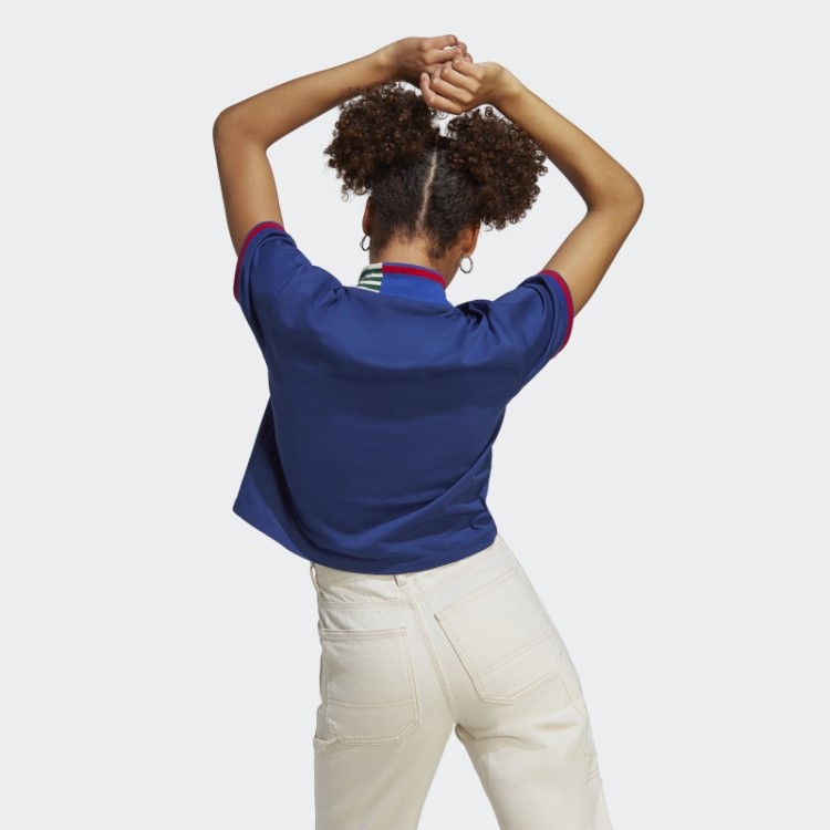 Camiseta Adidas Com Gola Canelada Vitória Azul