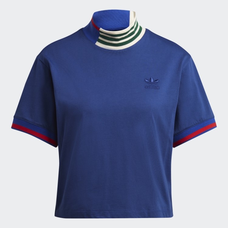 Camiseta Adidas Com Gola Canelada Vitória Azul