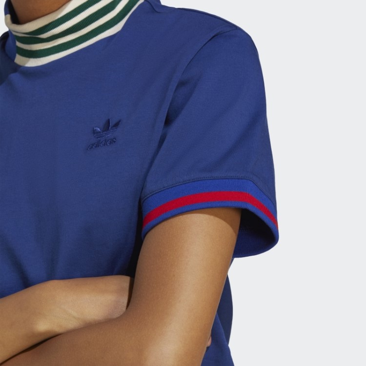 Camiseta Adidas Com Gola Canelada Vitória Azul