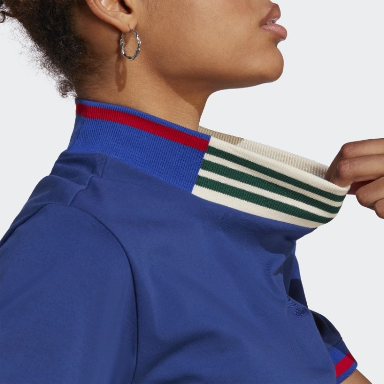 Camiseta Adidas Com Gola Canelada Vitória Azul