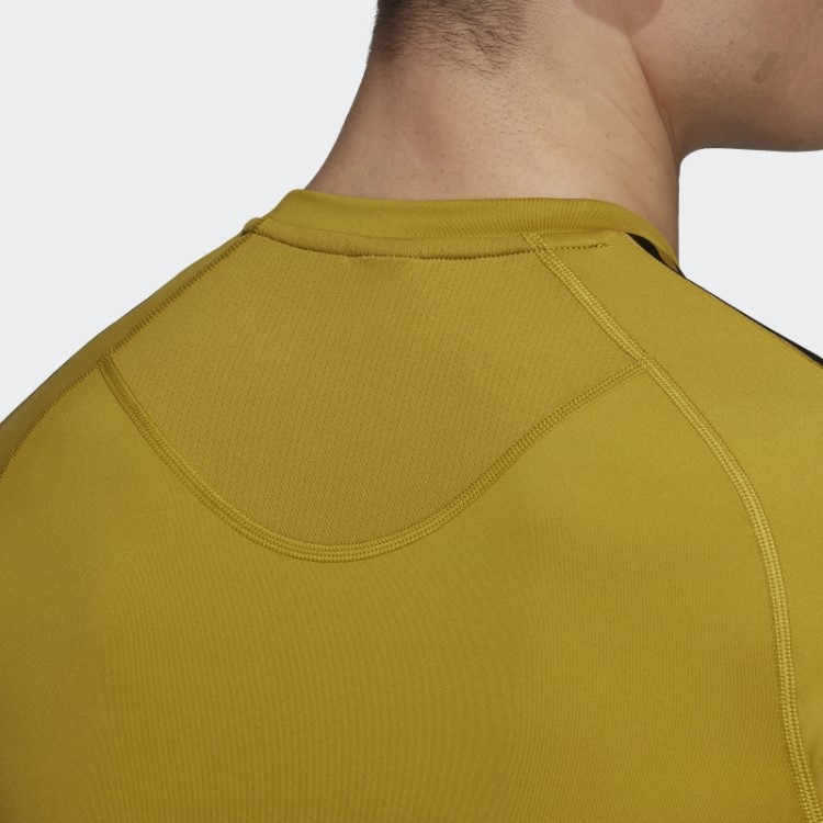 Camiseta De Treino Techfit Com As Três Listras Verde-oliva Adidas