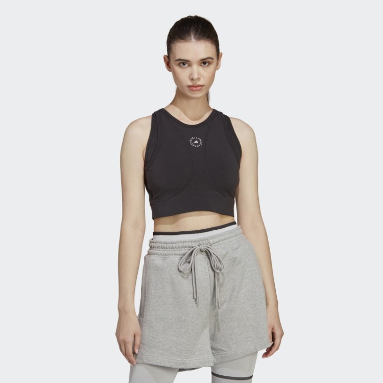 Adidas Preto Por Stella Mccartney Truestrength Yoga Crop Top Fashion