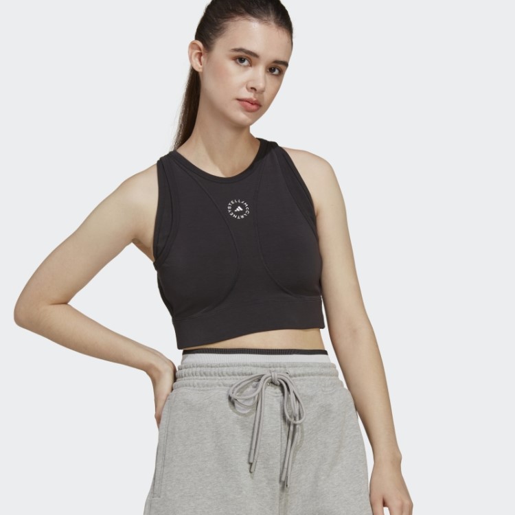 Adidas Preto Por Stella Mccartney Truestrength Yoga Crop Top Fashion