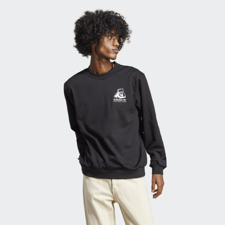 Moletom Gola Careca Adidas Adventure Inverno Preto