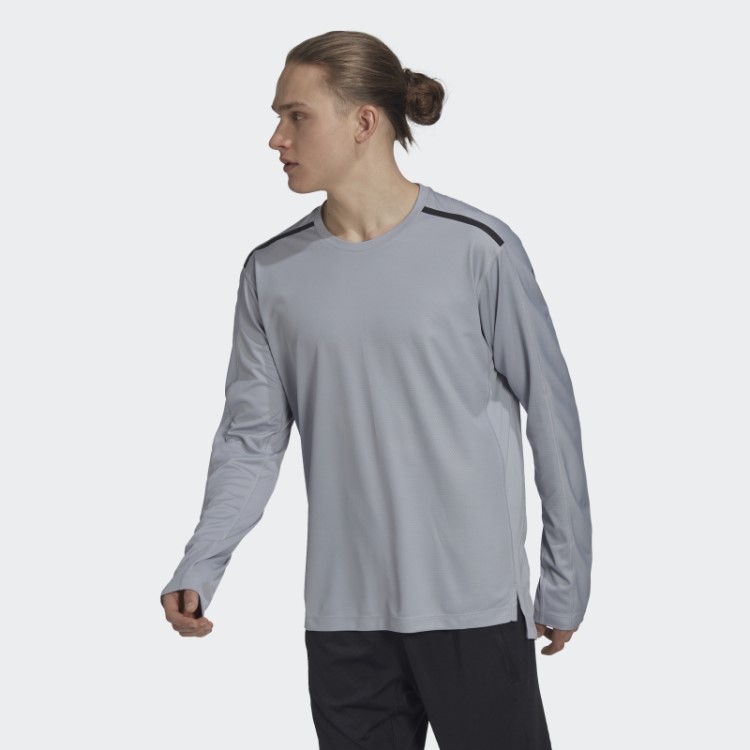 Blusa Prateada Manga Longa Revestida Em Pu Adidas