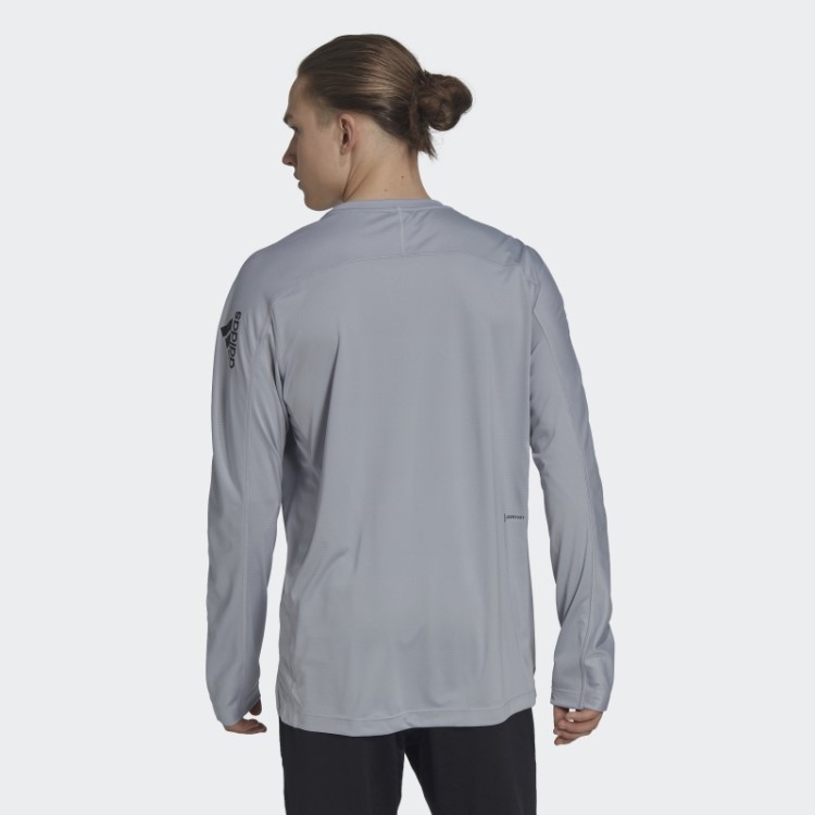 Blusa Prateada Manga Longa Revestida Em Pu Adidas