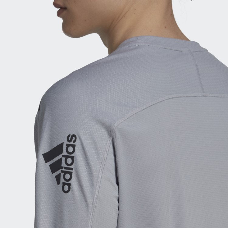 Blusa Prateada Manga Longa Revestida Em Pu Adidas