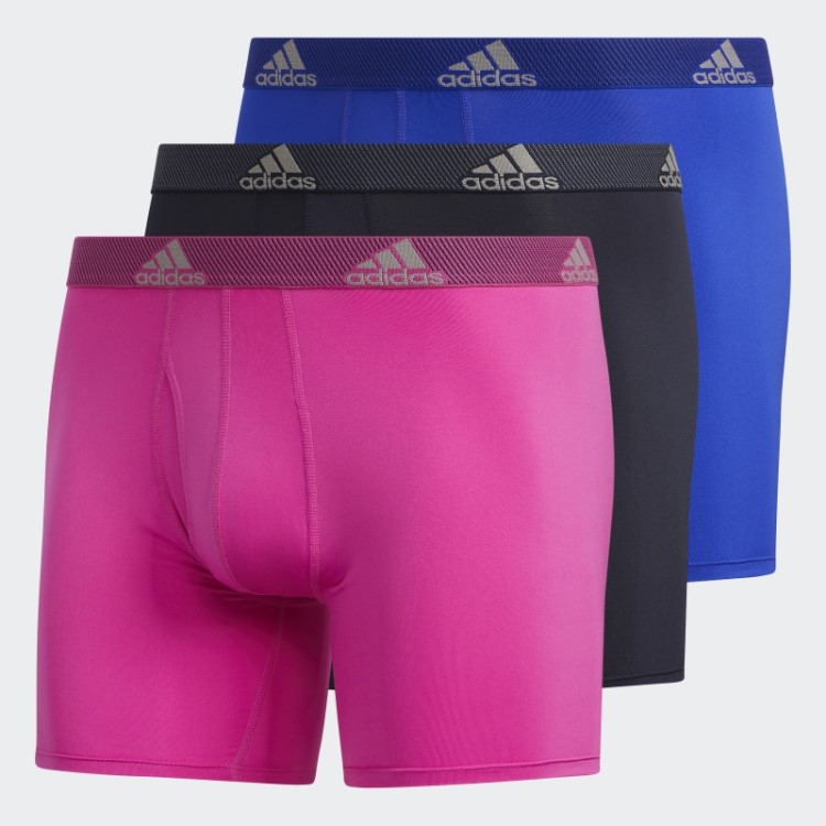Cueca Boxer Performance 3 Pares Azul Adidas