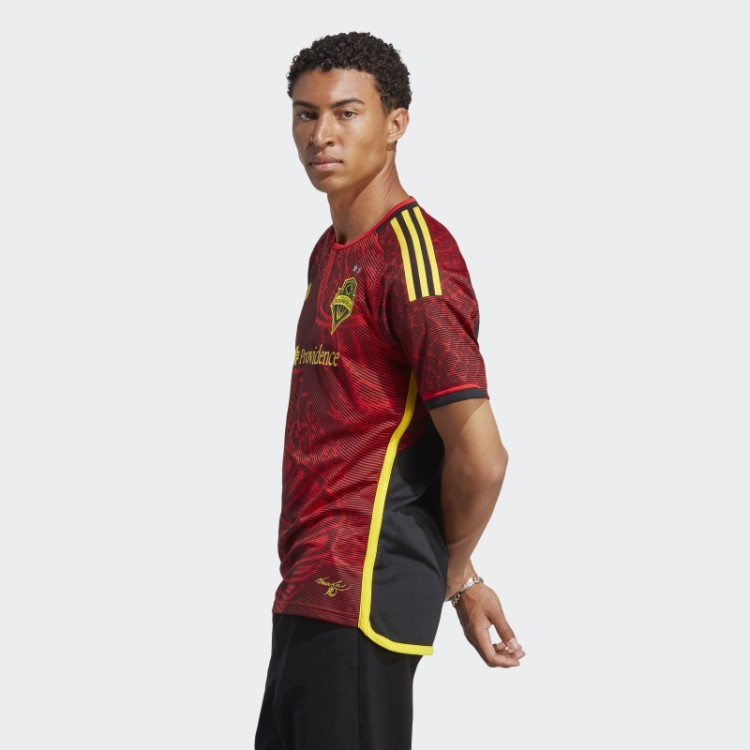 Red Seattle Sounders Fc 23/24 Away Camisa Autêntica Adidas