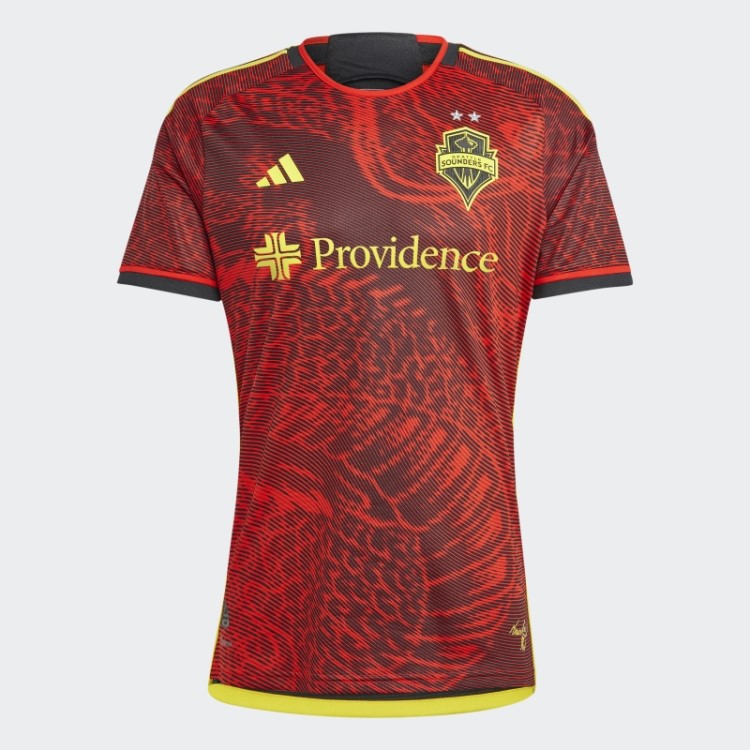 Red Seattle Sounders Fc 23/24 Away Camisa Autêntica Adidas