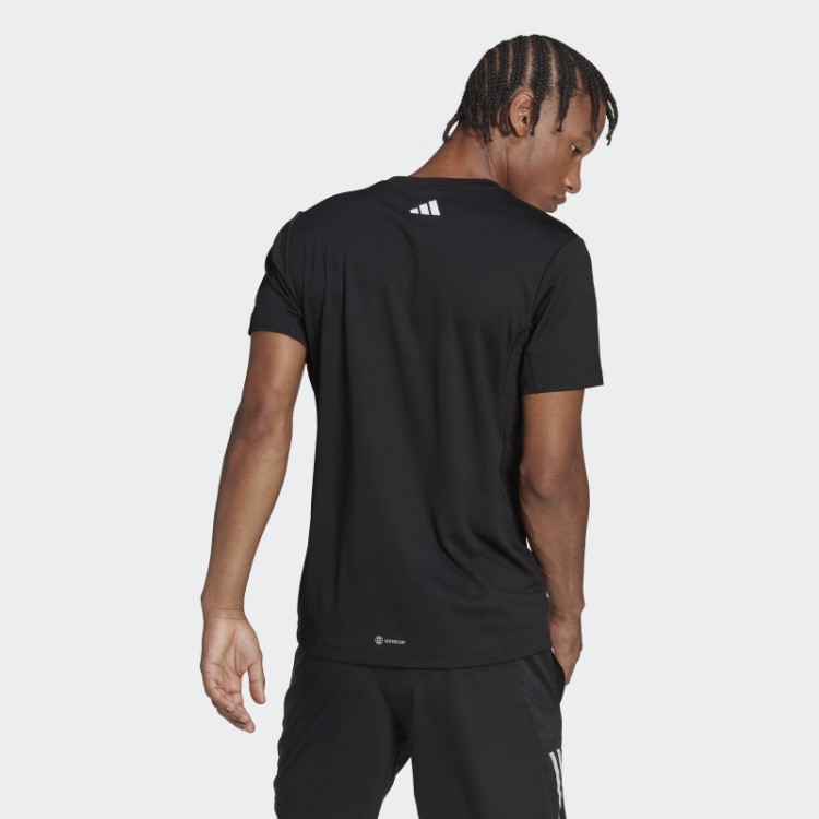 Run Icons 3 Bar Logo Camiseta Preta Adidas