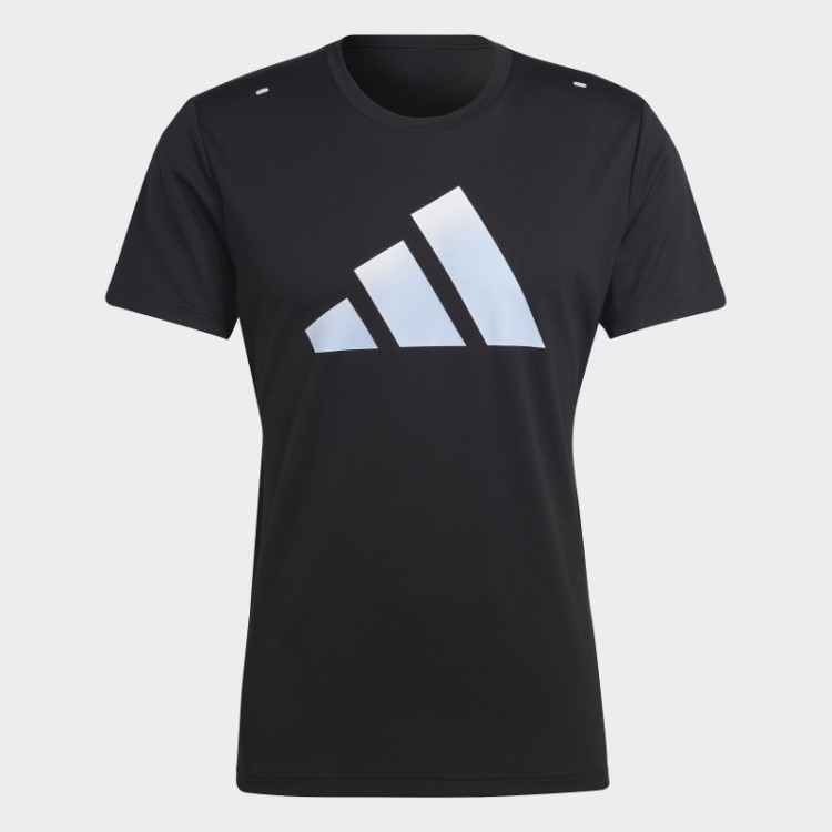 Run Icons 3 Bar Logo Camiseta Preta Adidas