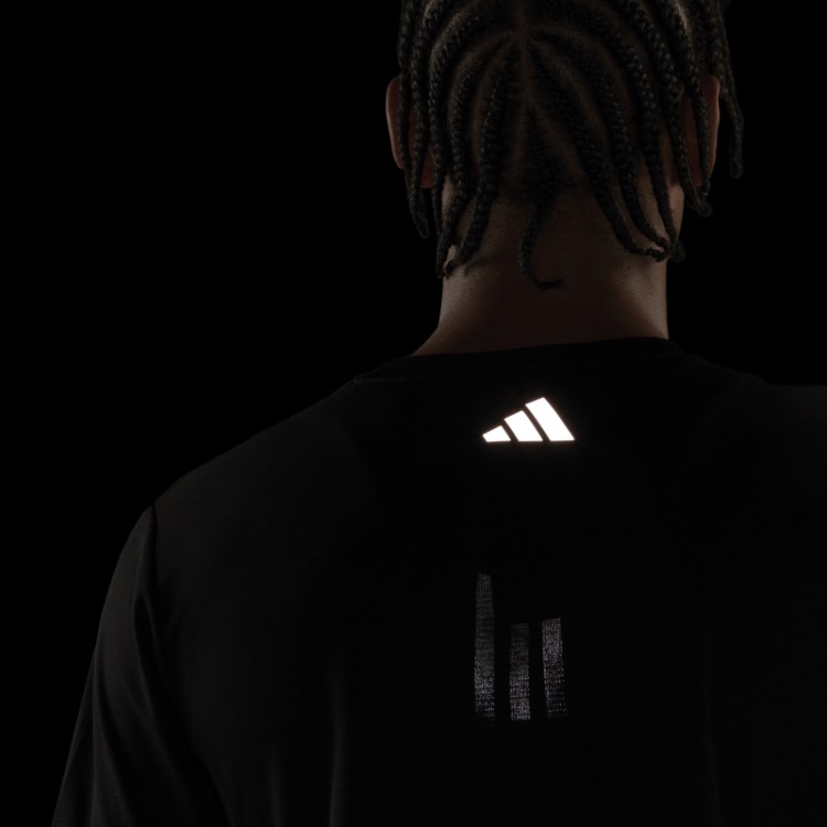 Run Icons 3 Bar Logo Camiseta Preta Adidas
