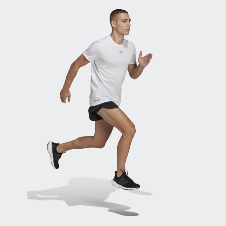 Adidas Preto Possui A Moda De Shorts Divididos De Corrida