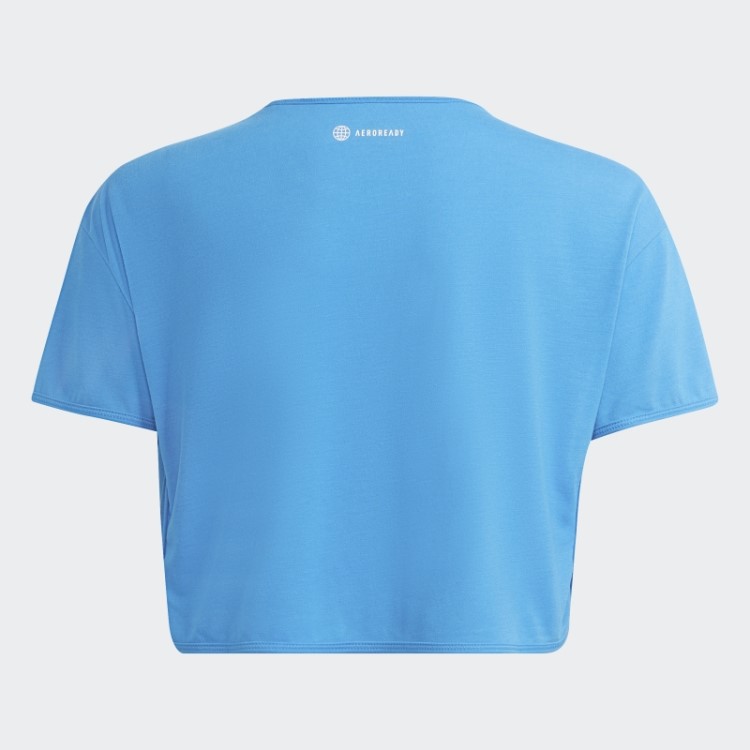 Camiseta Cropped Com Logo Adidas Azul Aeroready Power Training
