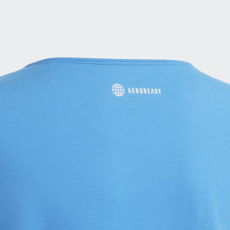 Camiseta Cropped Com Logo Adidas Azul Aeroready Power Training
