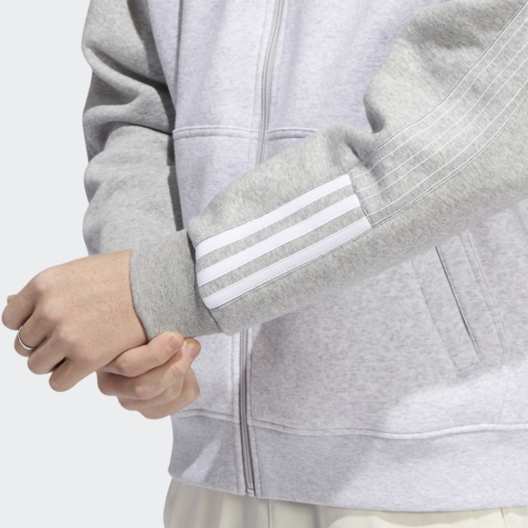 Jaqueta De Corrida Adidas Fleece Sst Cinza Claro Urze