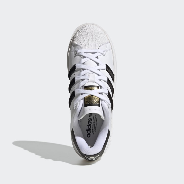 Elegantes Sapatos Dourados Metálicos Adidas Superstar Bonega