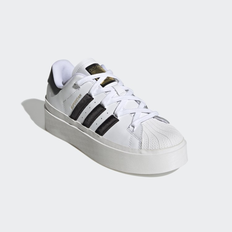 Elegantes Sapatos Dourados Metálicos Adidas Superstar Bonega