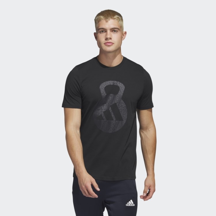 Camiseta Preta Adidas Aeroready Training Com Logo Manga Curta