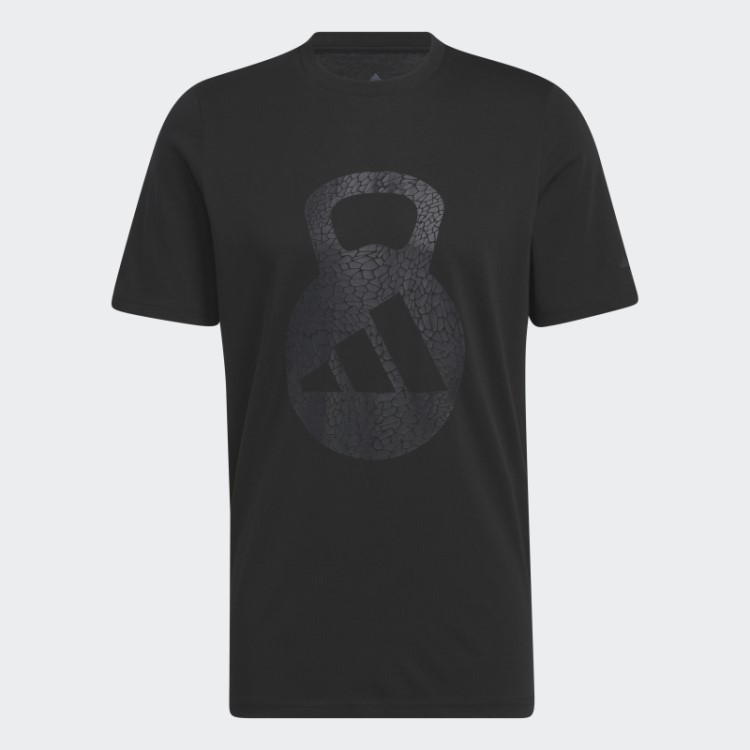 Camiseta Preta Adidas Aeroready Training Com Logo Manga Curta