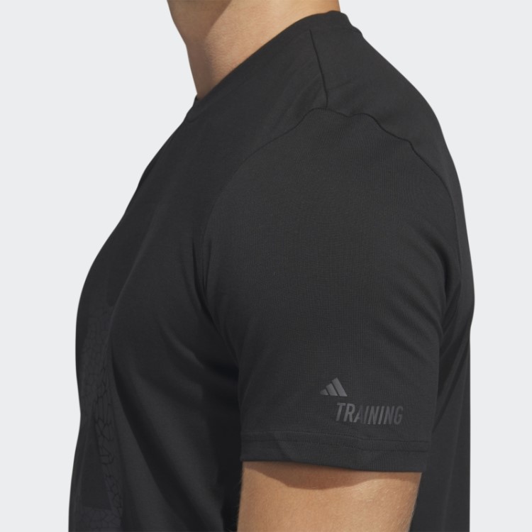 Camiseta Preta Adidas Aeroready Training Com Logo Manga Curta