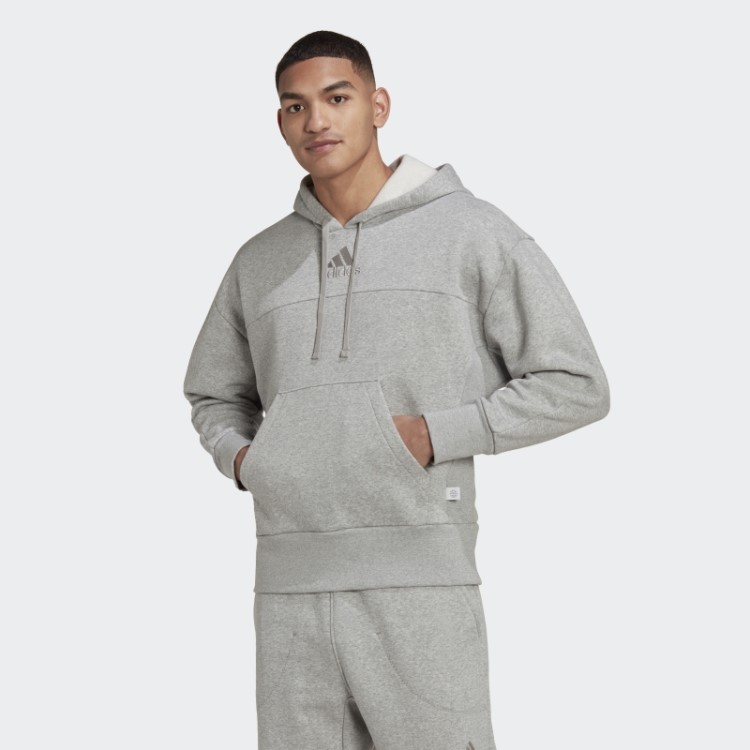 Moletom Com Capuz Cinza Médio Adidas Studio Lounge