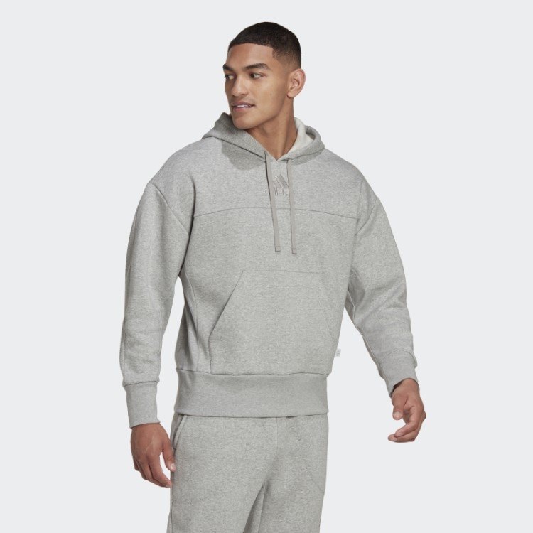 Moletom Com Capuz Cinza Médio Adidas Studio Lounge